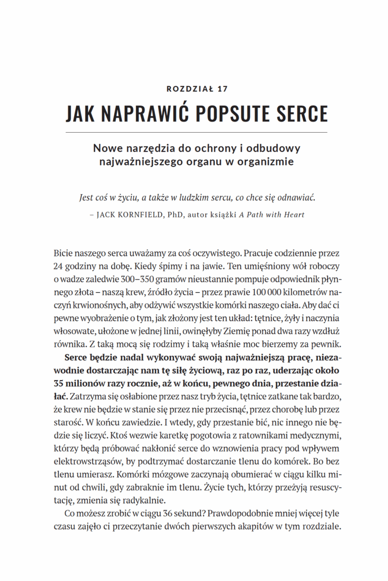 Strona otwierająca rozdział 17 Jak naprawić popsute serce z książki Siła życiowa