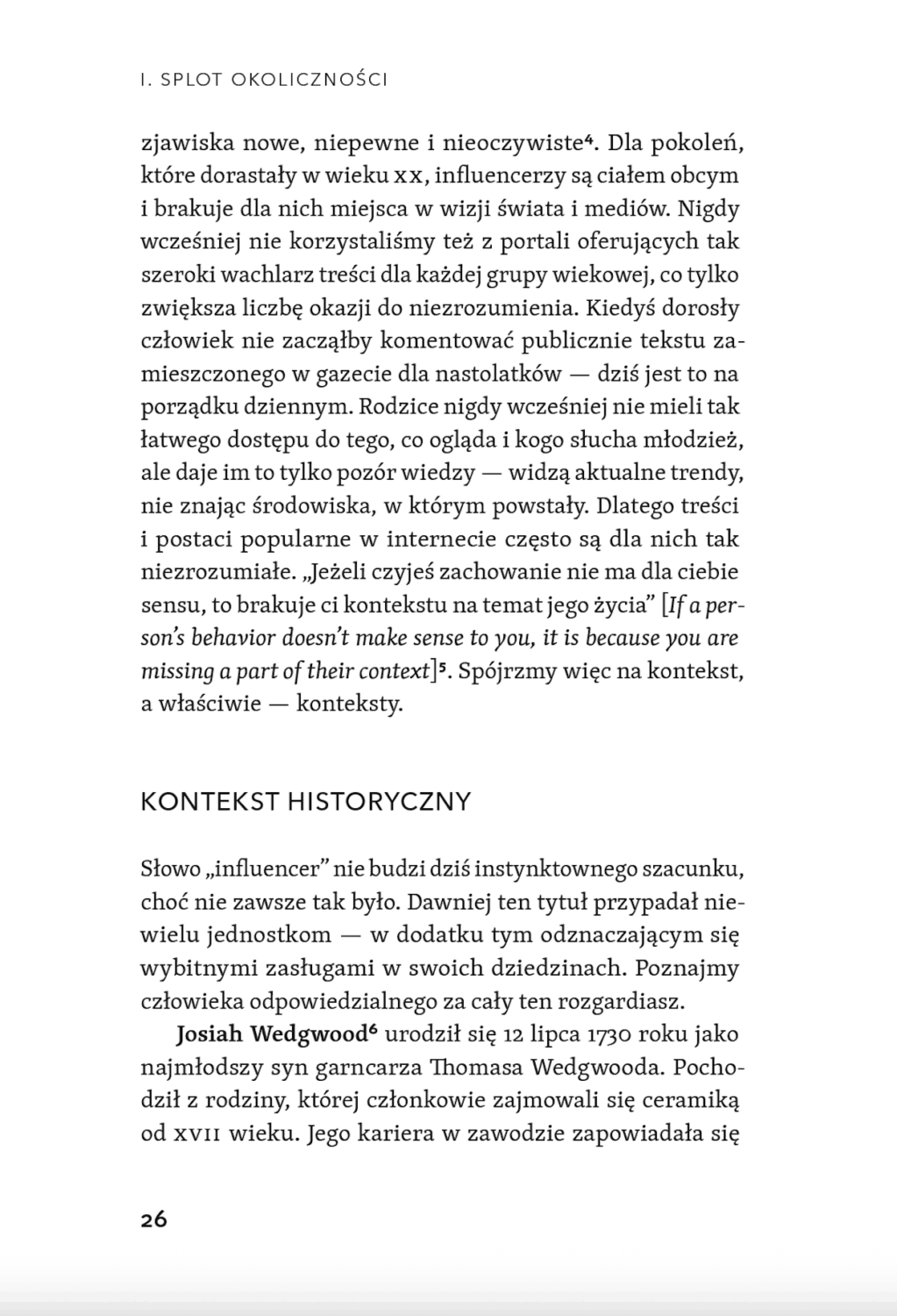 Strona 26 z części Splot okoliczności z książki Wszyscy będziecie influencerami