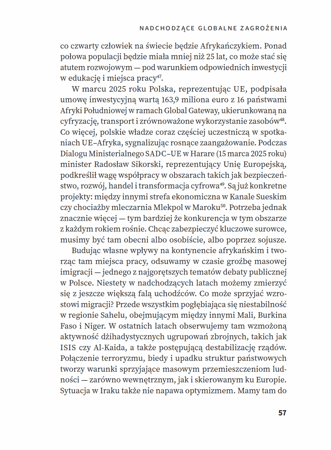 Strona 57 z rozdziału Nadchodzące globalne zagrożenia z książki Przyszłość Polski
