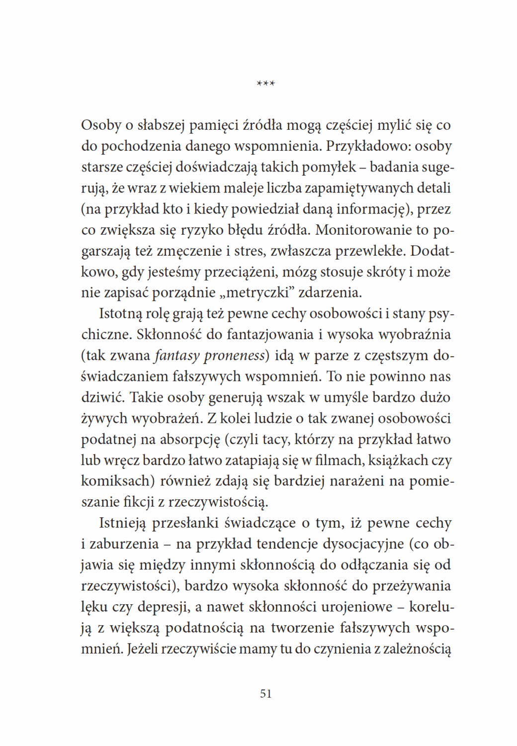 Strona o fałszywych wspomnieniach z książki Wszyscy TO robimy