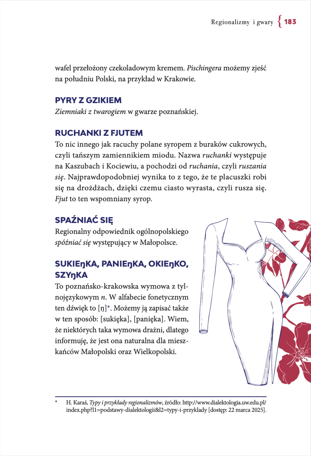 Strona z rozdziału o regionalizmach i gwarach z Prostego poradnika językowego