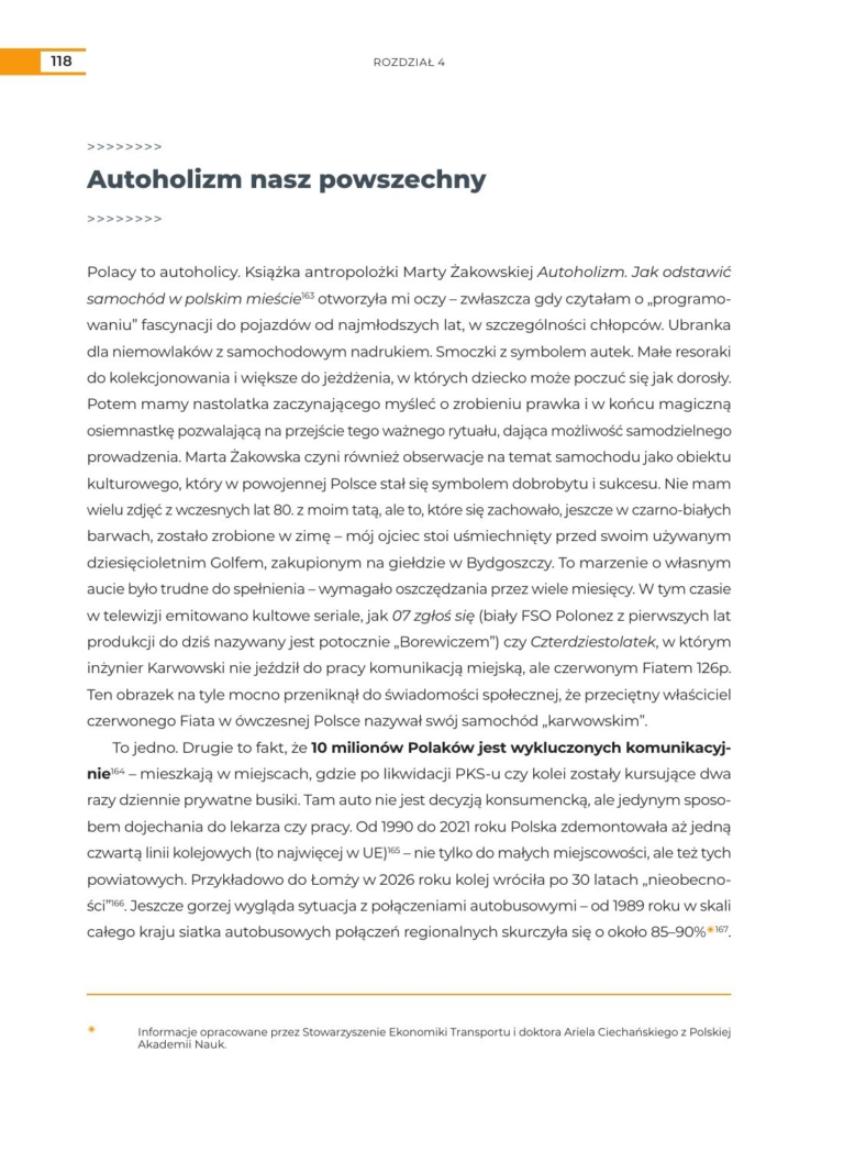 Strona z podrozdziałem Autoholizm nasz powszechny z rozdziału 4 książki Skonsumowani