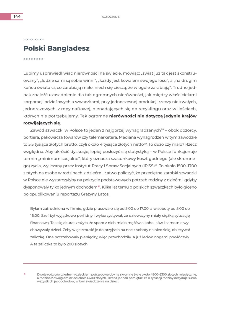Strona z podrozdziałem Polski Bangladesz z rozdziału 5 książki Skonsumowani